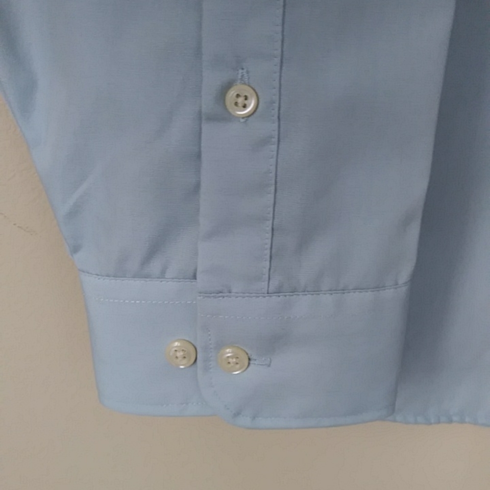 Geoffrey Beane Fitted Wrinkle Free Button Down Shirt XL Green Blue - Picture 4 of 11